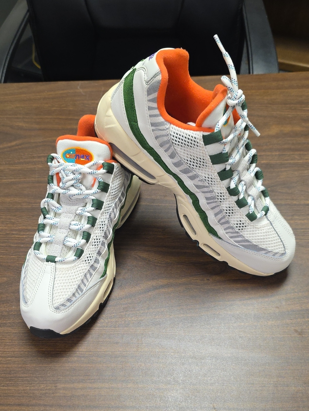 Nike Air Max 95 Safari Era 2020 Sneakers Men's 9.5 White/Green/Grey CZ9723-100